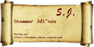 Stemmer János névjegykártya