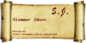 Stemmer János névjegykártya