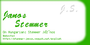 janos stemmer business card